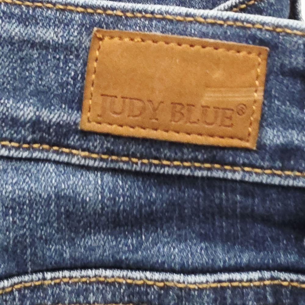 Judy Blue Jeans Womens 7/28 Dark Wash Mid Rise Skinny Distressed Crop Frayed Hem - Picture 11 of 11
